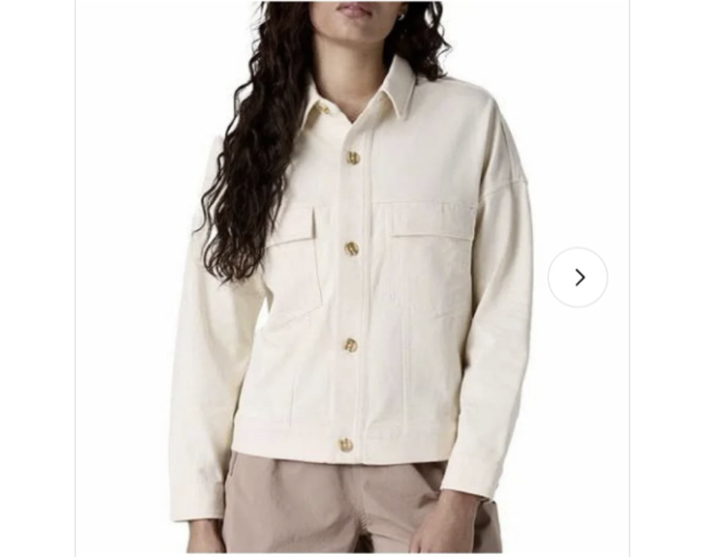 Vuori Shirt Jacket MacKenzie Utility Shacket Pockets Minimalist Cream Size XS